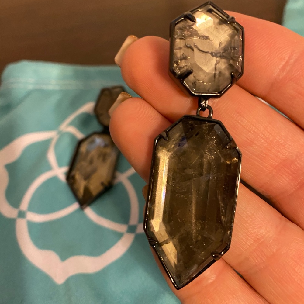 Charcoal Colored Kendra Scott Earrings